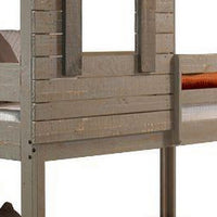 Twin Size Wooden Bunk Bed with House Design, Brown - BM235365