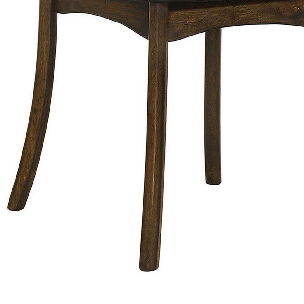 Wooden Crossback Side Chairs with Saber Legs, Set of 2, Brown - BM235429
