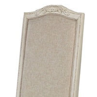 Rustic Wooden Side Chair with Intricate Carvings, Set of 2, Antique White - BM235434