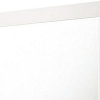 Contemporary Square Wooden Mirror with Mounting Hardware, White - BM235437