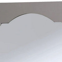 Wooden Encasing Mirror with Arched Design Top, Gray - BM235453