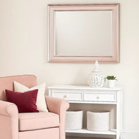 64 Inch Contemporary Style Wooden Frame Mirror, Rose Pink - BM235460