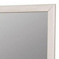 32 Inch Transitional Style Wooden Frame Mirror, White - BM235475