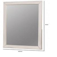 32 Inch Transitional Style Wooden Frame Mirror, White - BM235475