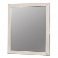 32 Inch Transitional Style Wooden Frame Mirror, White - BM235475