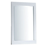 27 Inch Contemporary Wooden Frame Rectangular Mirror, White - BM235476