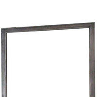 38 Transitional Style Square Wooden Frame Mirror, Gray - BM235478