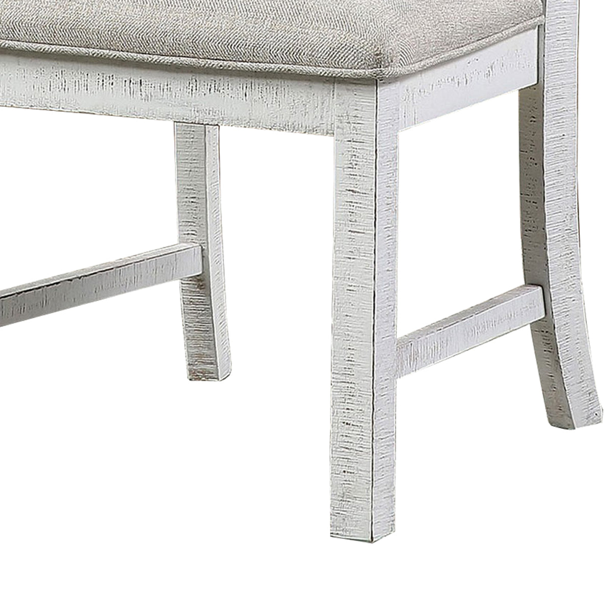 Open Scroll Back Wooden Side Chair with Padded Seat, Set of 2, White - BM235502