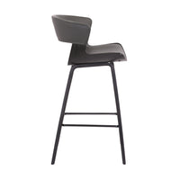27 Inches Saddle Seat Leatherette Counter Stool, Gray - BM236364