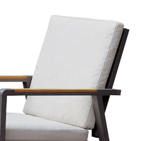 Aluminum Frame Arm Chair with Fabric Back and Seat Cushions, Gray - BM237155