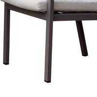 Aluminum Frame Arm Chair with Fabric Back and Seat Cushions, Gray - BM237155