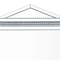 Rectangular Mirror Wall Decor with Faux Crystals and Triangular Top, Silver - BM238113