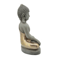 Sitting Buddha Design Resin Accent Decor, Gray - BM238266