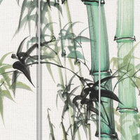 72 Inch 3 Panel Canvas Room Divider with Bamboo Print,Multicolor - BM238286