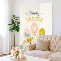 72 Inch 3 Panel Canvas Room Divider with Easter Print,Multicolor - BM238288