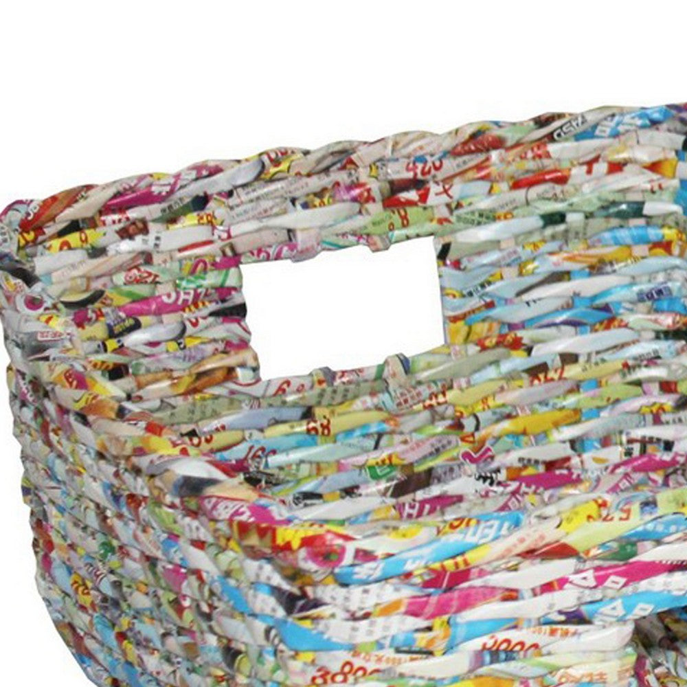 Recycled Paper Multipurpose Waste Bins, Set of 3, Multicolor - BM238292