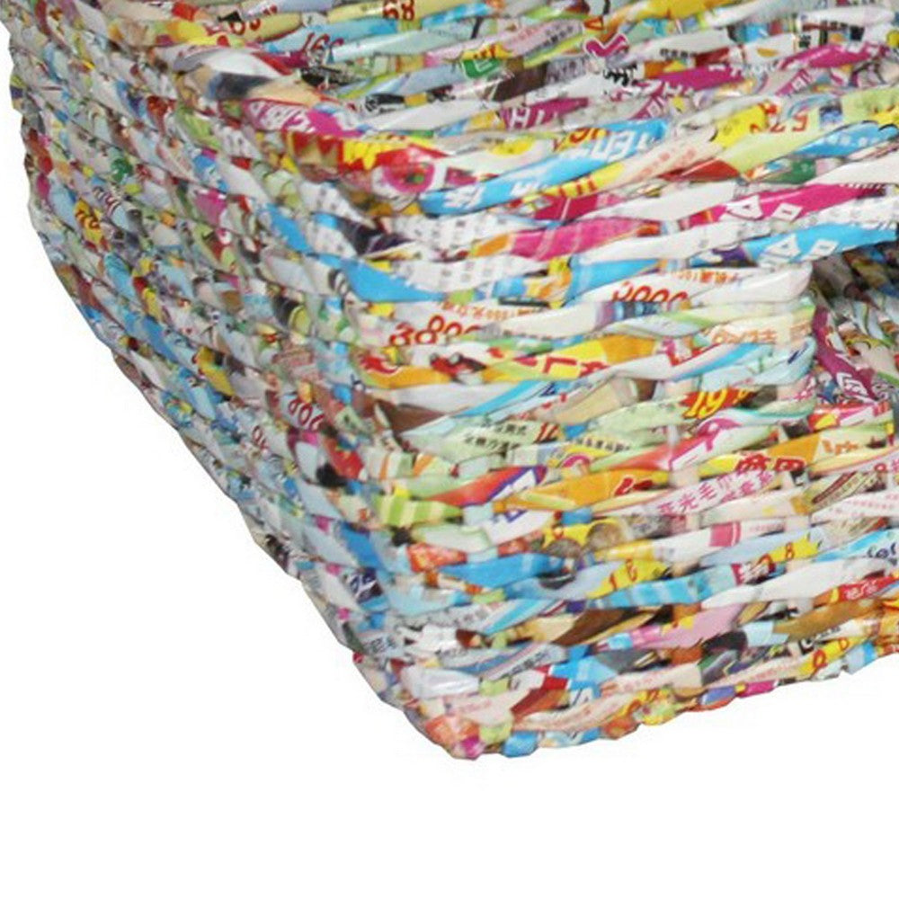 Recycled Paper Multipurpose Waste Bins, Set of 3, Multicolor - BM238292