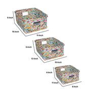 Recycled Paper Multipurpose Waste Bins, Set of 3, Multicolor - BM238292