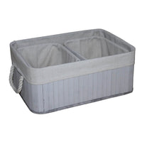 Rectangular Wooden and Fabric Storage Box, Set of 3, Gray - BM238294