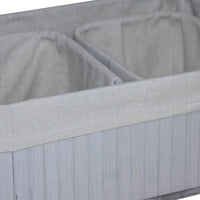 Rectangular Wooden and Fabric Storage Box, Set of 3, Gray - BM238294