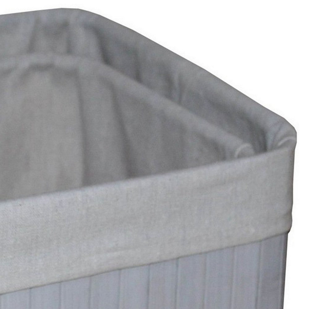 Rectangular Wooden and Fabric Storage Box, Set of 3, Gray - BM238294