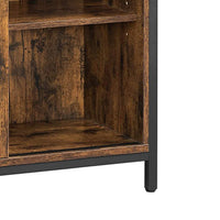 32 Inch Industrial Sideboard Buffet Cabinet, Barn Sliding Door, Rustic Brown, Black - BM239268