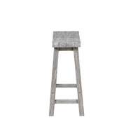 Saddle Design Wooden Counter Stool with Grain Details, Gray - BM239730