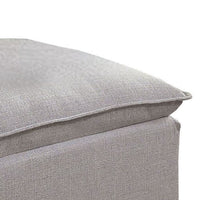 Fabric Upholstered Ottoman with Pillow Top Seat and Welt Trim, Gray - BM239782