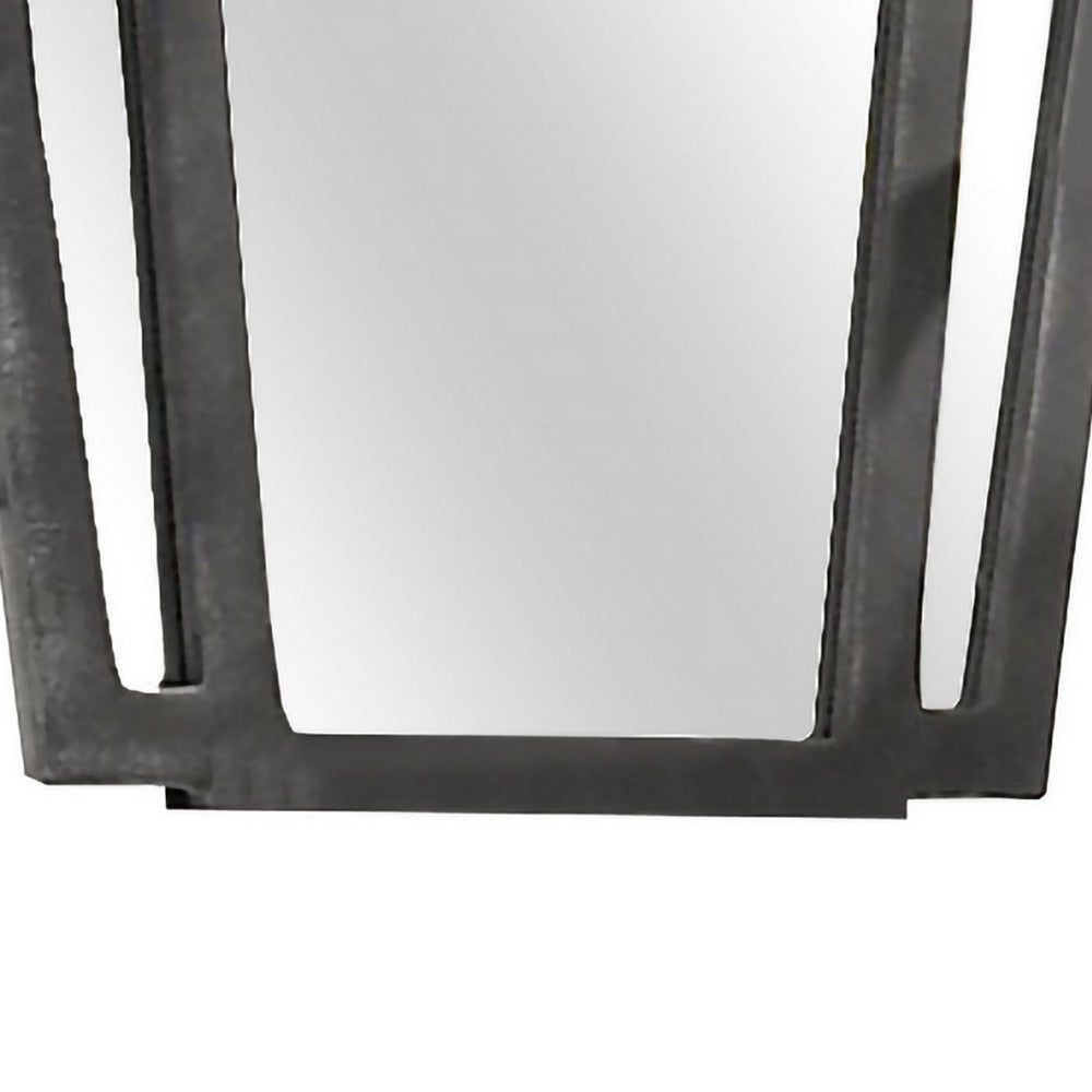 Tapered Fabric Frame Mirror with Mounting Hardware, Dark Gray - BM239798