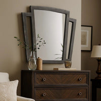 Tapered Fabric Frame Mirror with Mounting Hardware, Dark Gray - BM239798