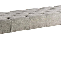 48 Inches Bench with Tufted Seat and Chamfered Legs, Light Gray - BM239821