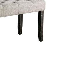 48 Inches Bench with Tufted Seat and Chamfered Legs, Light Gray - BM239821