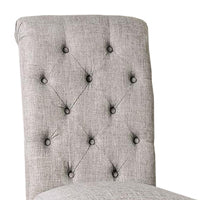 Side Chair with Button Tufted Backrest, Set of 2, Gray - BM239822