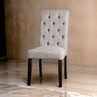 Side Chair with Button Tufted Backrest, Set of 2, Gray - BM239822