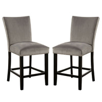 Counter Height Side Chair with Padded Seating, Set of 2, Gray - BM239826