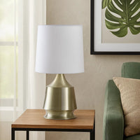 Table Lamp with Metal Bottle Shape Base, Antique Brass - BM240331