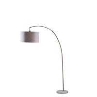 Floor Lamp with Curved Metal Frame and Drum Shade, Antique Gold  - BM240433