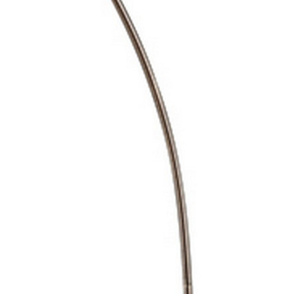 Floor Lamp with Curved Metal Frame and Drum Shade, Antique Gold  - BM240433