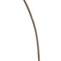 Floor Lamp with Curved Metal Frame and Drum Shade, Antique Gold  - BM240433