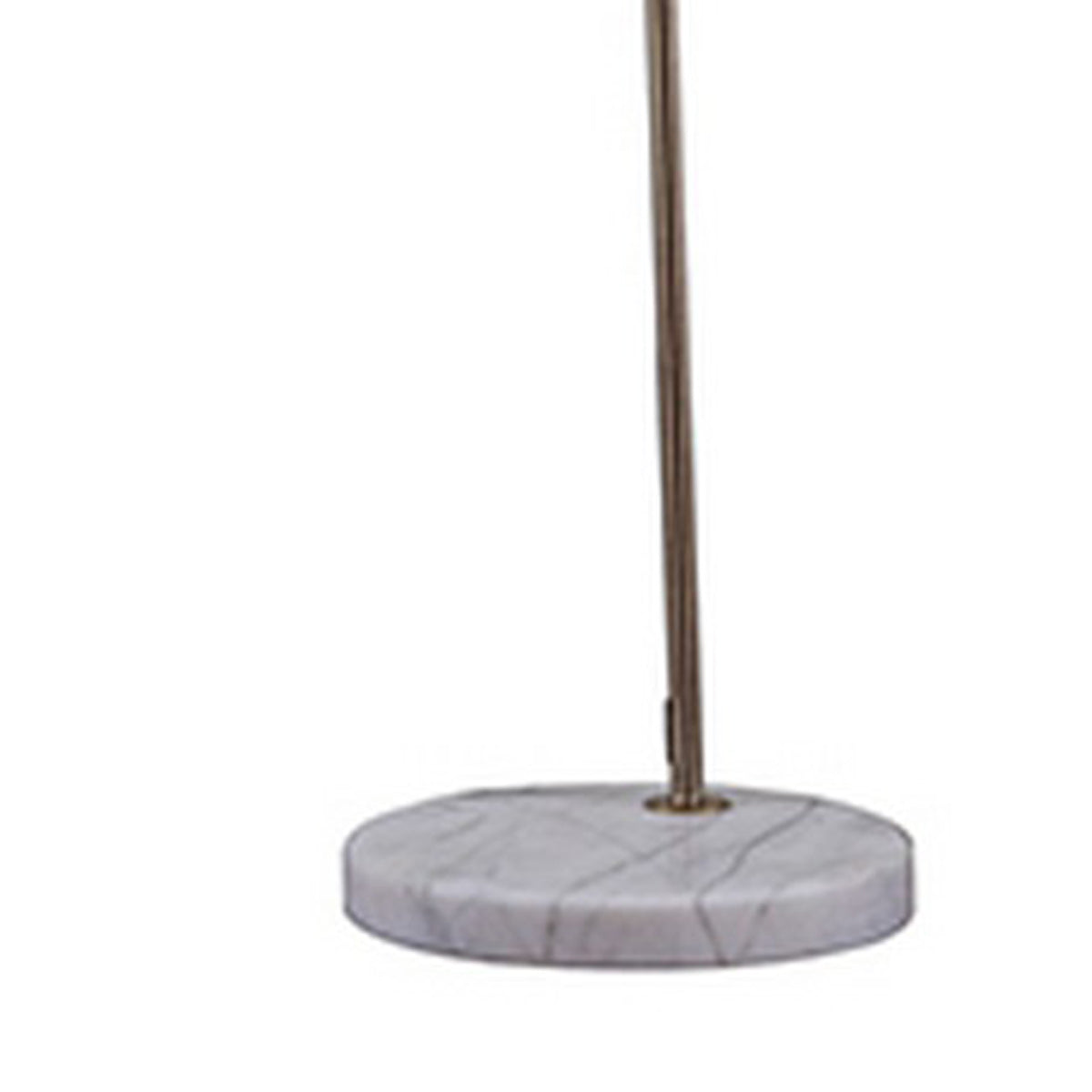 Floor Lamp with Curved Metal Frame and Drum Shade, Antique Gold  - BM240433