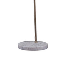 Floor Lamp with Curved Metal Frame and Drum Shade, Antique Gold  - BM240433