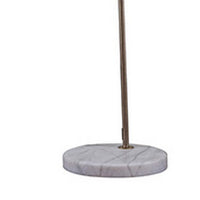 Floor Lamp with Curved Metal Frame and Drum Shade, Antique Gold  - BM240433