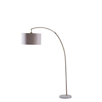 Floor Lamp with Curved Metal Frame and Drum Shade, Antique Gold  - BM240433