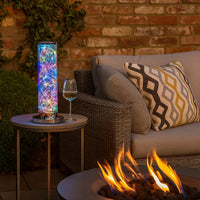 Column Table Lamp with Integrated Multicolored LED, Clear - BM240870