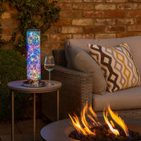 Column Table Lamp with Integrated Multicolored LED, Clear - BM240870