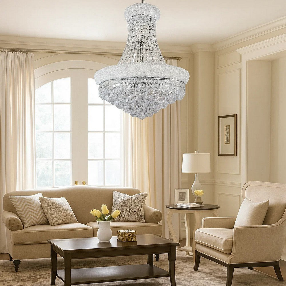 Crystal Ceiling Lamp with Chandelier Design Body, Clear - BM240871