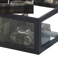 Jewelry Case with Multiple Slots and Removable Watch Cushions, Black  - BM240885