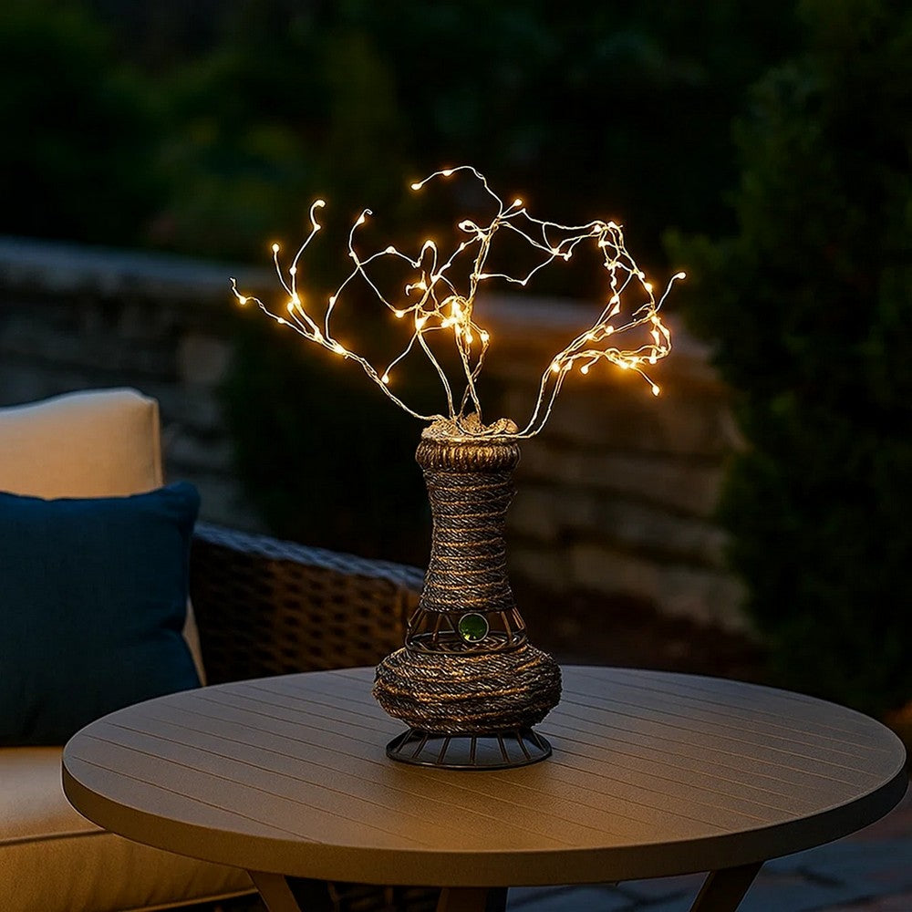 Tree Table Lamp with Aluminum Wire and Multiple LED, White - BM240931