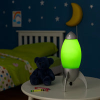 Kid Table Lamp with Rocket Design Silhouette, Green - BM240953