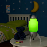 Kid Table Lamp with Rocket Design Silhouette, Green - BM240953